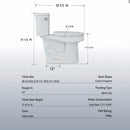 Gloss 2 Piece Toilet With 1.28 Gpf Tornado Flush, Rimless Bowl, Soft Closing Seat - Gloss White