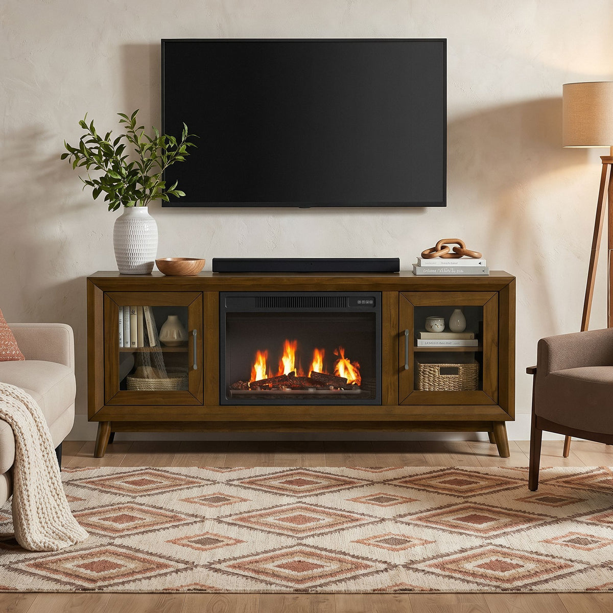 Santa Barbara TV Console in Dark Brown by Elements International, view 16