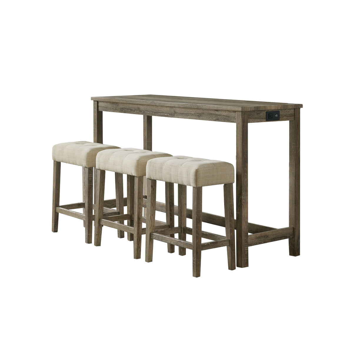 Oak Lawn Bar Table Single Pack in Dark Brown by Elements International