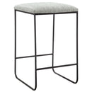 Counter Stool With Faux Linen Seat - Heathered Gray / Matte Black