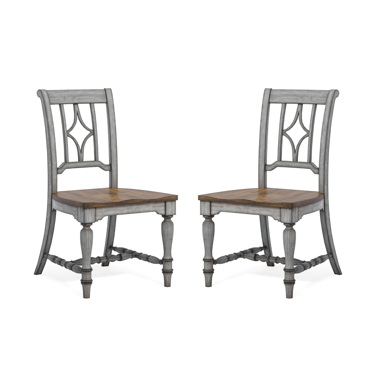 Plymouth - Dining Chair (Set of 2) - Gray / Dark Brown