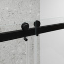 Frameless Double Sliding Soft Close Bathtub Shower Door, 5 / 16" Clear Nano Coated Tempered Glass And 304 Stainless Steel Handle - Matte Black