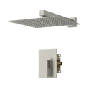 Shower Faucet Set With Rainfall Shower Head And Shower Valve, Stainless Steel And Brass