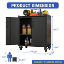 Heavy Duty Metal Garage Storage Cabinet With Wheels Sturdy Tool Organizer
