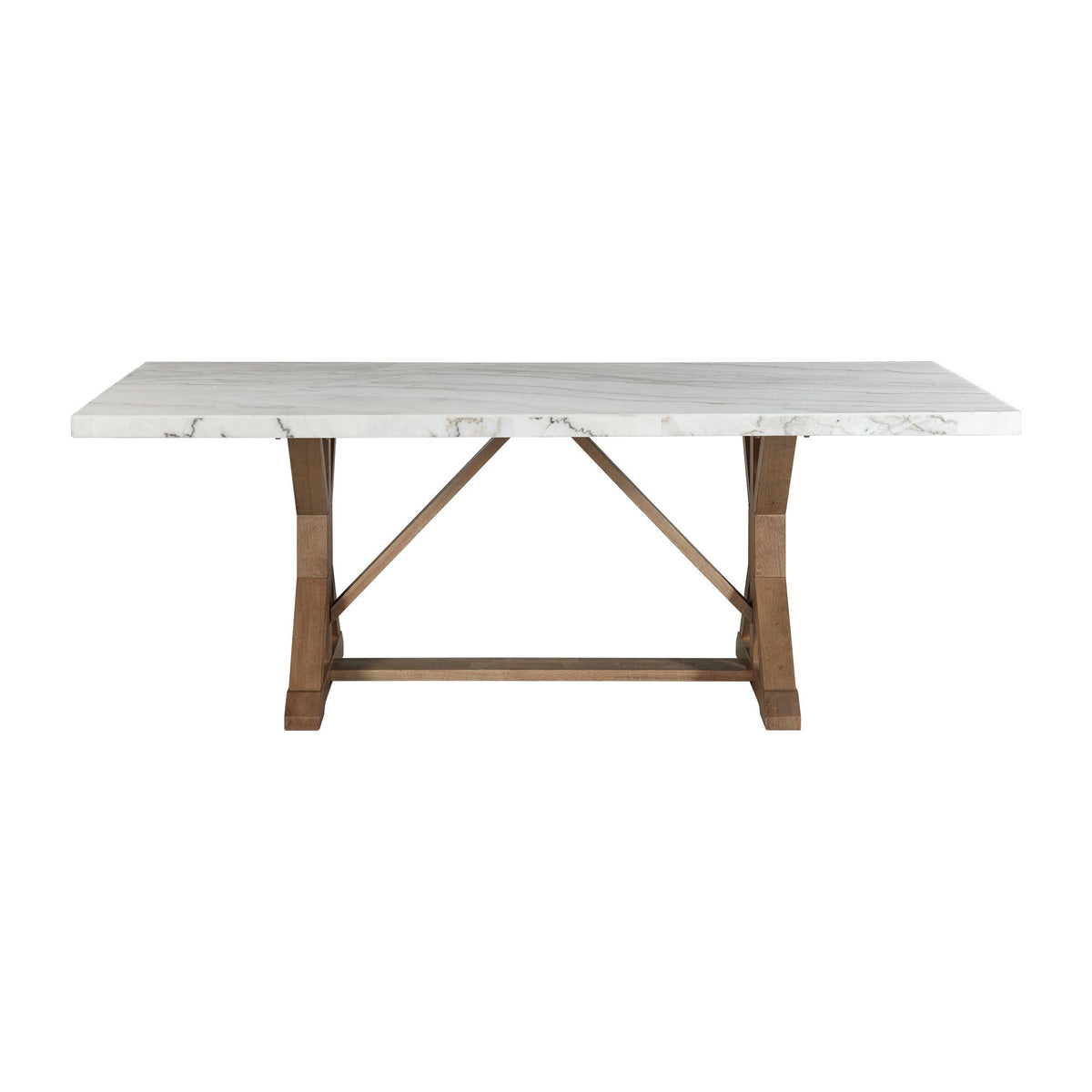 Lakeview Marble Standard Height Rectangular Dining Table in White by Elements International, view 6