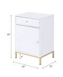 Ottey - Cabinet - White High Gloss & Gold