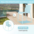 4 Modern Stackable Plastic Armchair Matched With Folding Square Table
