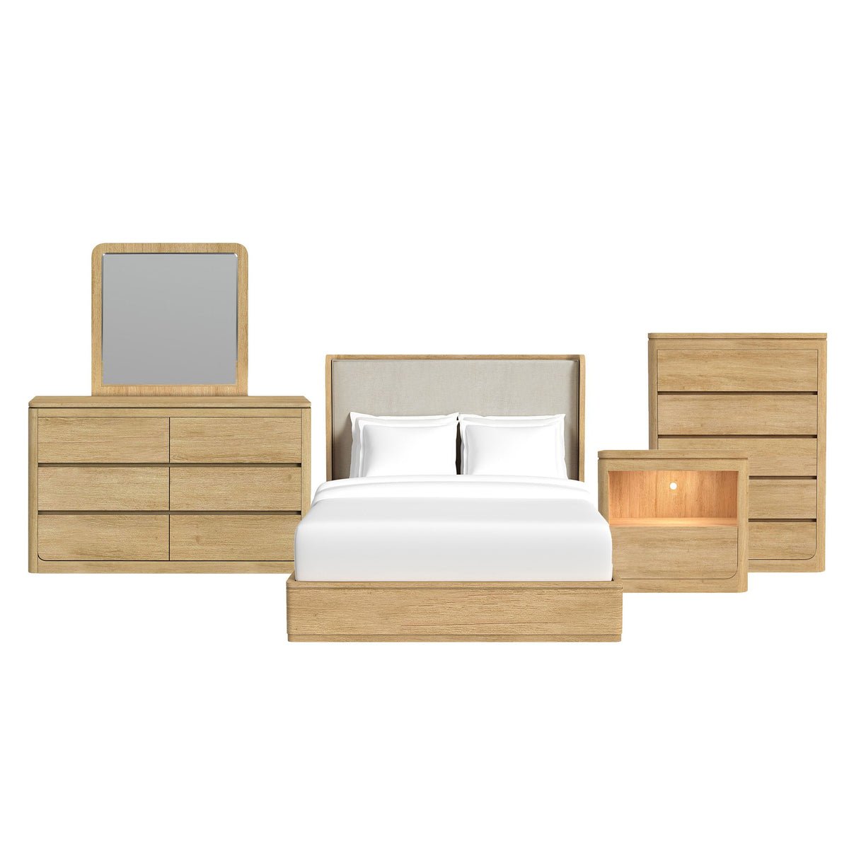 Rosalie Upholstered Bedroom Set in Black by Elements International, view 5