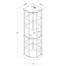 6 Shelf Lighted Corner Curio Cabinet With Adjustable Tempered Glass Shelves And Mirror Back (E26 Light Bulb Not Included)