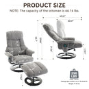 Ergonomic Recliner Chair With Ottoman, Modern 360° Swivel With Footstool