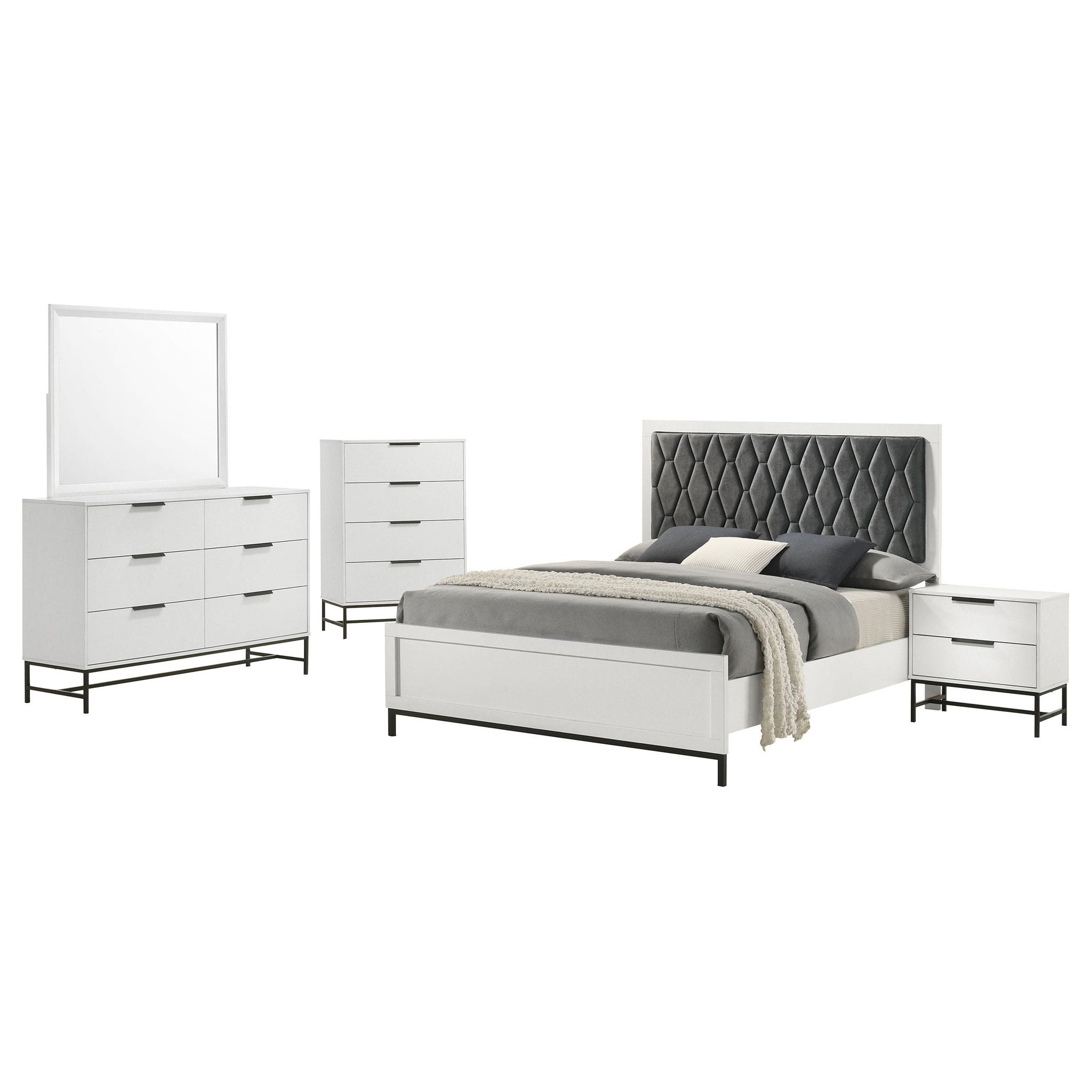 Sonora 5-piece Queen Bedroom Set White