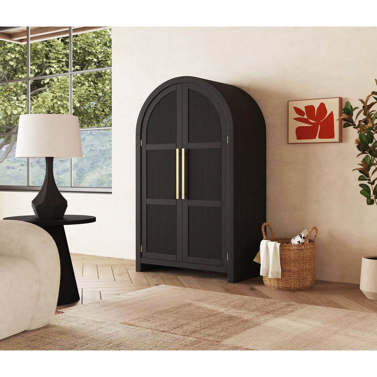 Ridgemont Large Cabinet in Black by Elements International, view 12