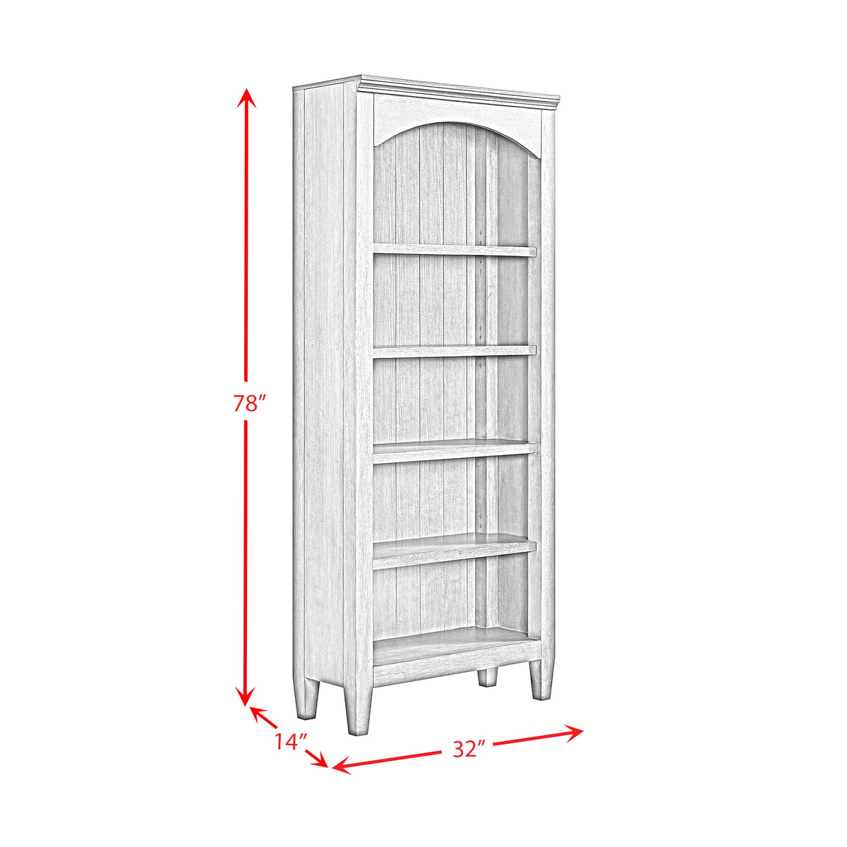 Portico Open Bookcase in Brown Oak by Elements International, view 4