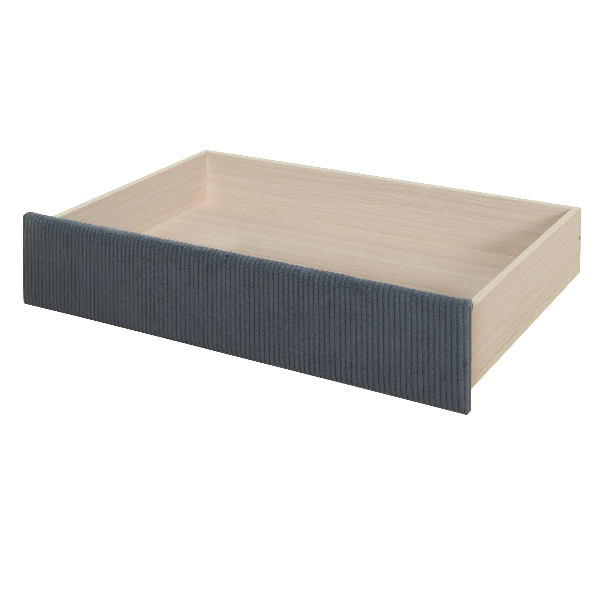 Twin Size Corduroy Daybed with Two Drawers and Wood Slat, Gray - Atlantic Fine Furniture Melbourne FL