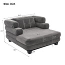 Oversized Chaise Lounge Sofa Bed With Deep Seat And Layered Armrests