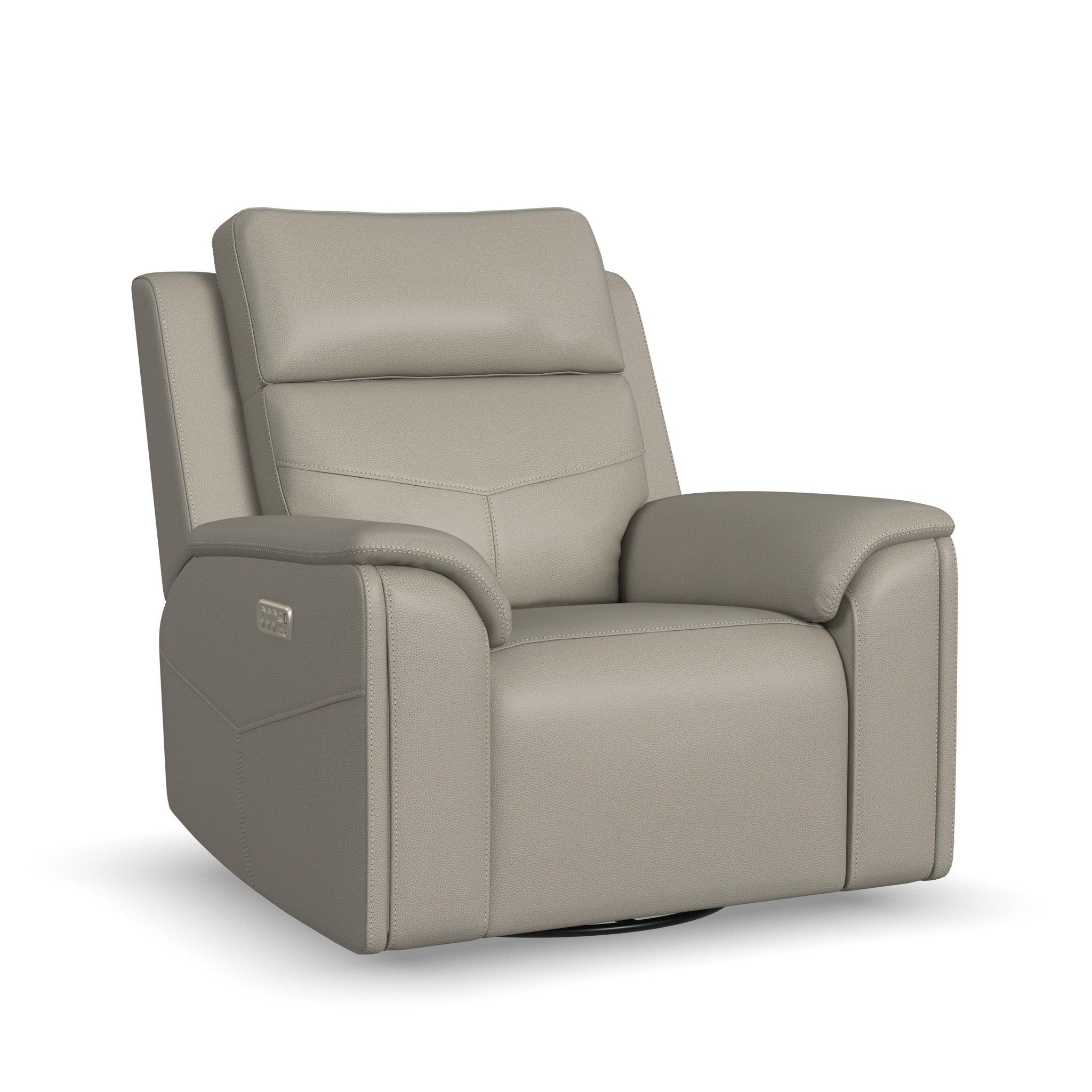 Vernon - Power Swivel Gliding Recliner With Power Headrest, Lumbar, Heat & Massage