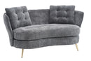 Loveseat Sofa, Upholstered Couch With Metal Legs