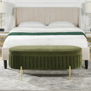 Chloe - Modern Glam Storage Bench - Olive Green