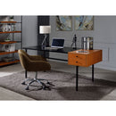 Oaken - Executive Writing Desk - Honey Oak & Black