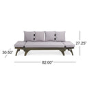 Outdoor Acacia Wood Expandable Daybed With Cushions