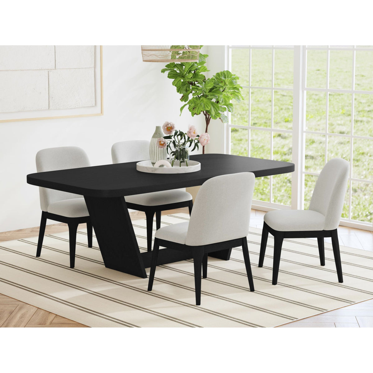 Rosalie Dining Side Chair (Set of 2) in Black by Elements International, view 13