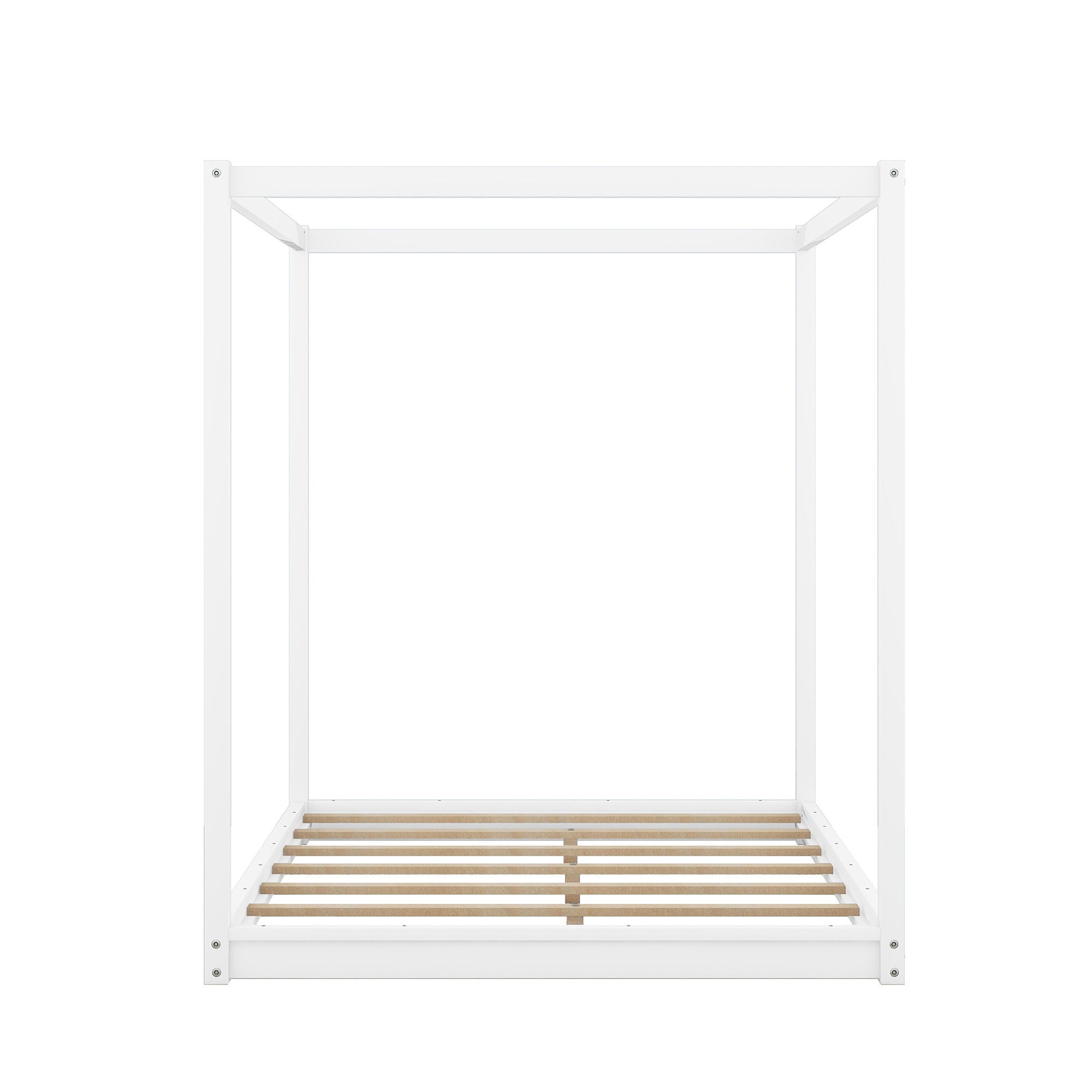 Queen Size Canopy Platform Bed with Support Legs,White - Atlantic Fine Furniture Melbourne FL