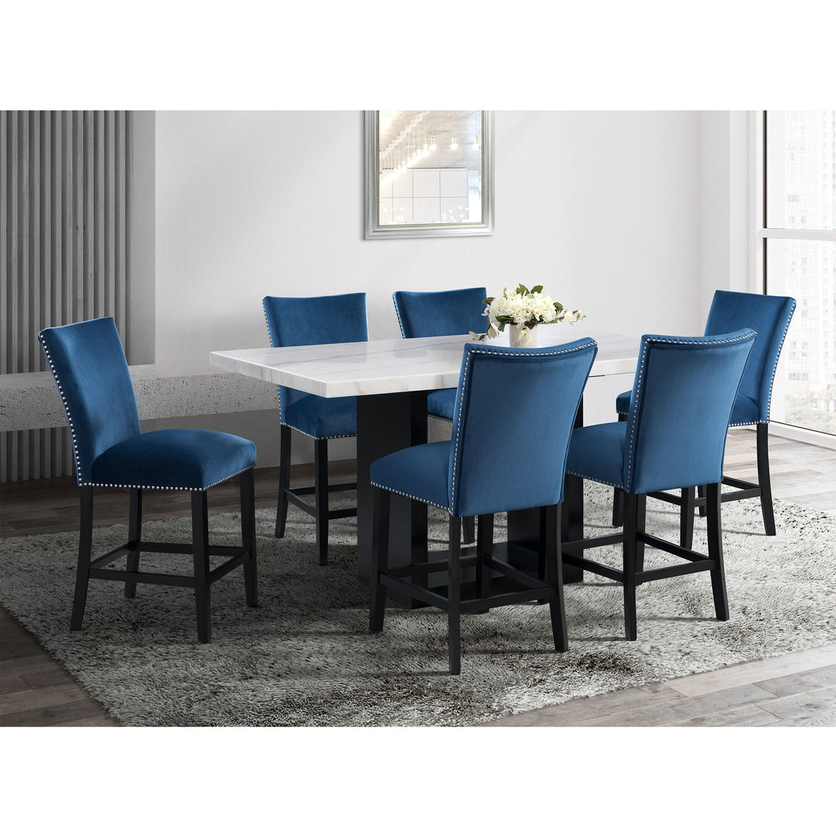 Valentino Dining Set in Blue by Elements International