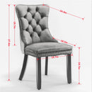 Nikki - Modern, High-End Tufted Solid Wood Contemporary Velvet Upholstered Dining Chair With Wood Legs Nailhead Trim (Set of 2)