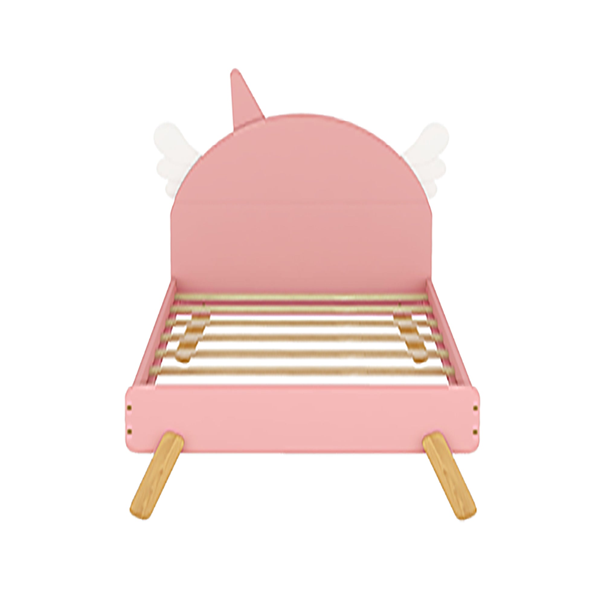 Wooden Cute Bed With Unicorn Shape Headboard,Twin Size Platform Bed,Pink - Atlantic Fine Furniture Melbourne FL