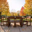 7 Piece Outdoor Dining Set For 6, Table With Umbrella Hole & 6 Armless Chairs For Backyard - Brown