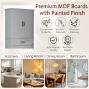 Elegant Multi Functional Storage Cabinet With Slide Rail Drawers, Adjustable Shelves