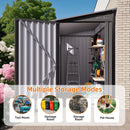 Metal Outdoor Storage Shed 4 X 9 Ft With Sloping Roof, Vents, And Side Door - Gray