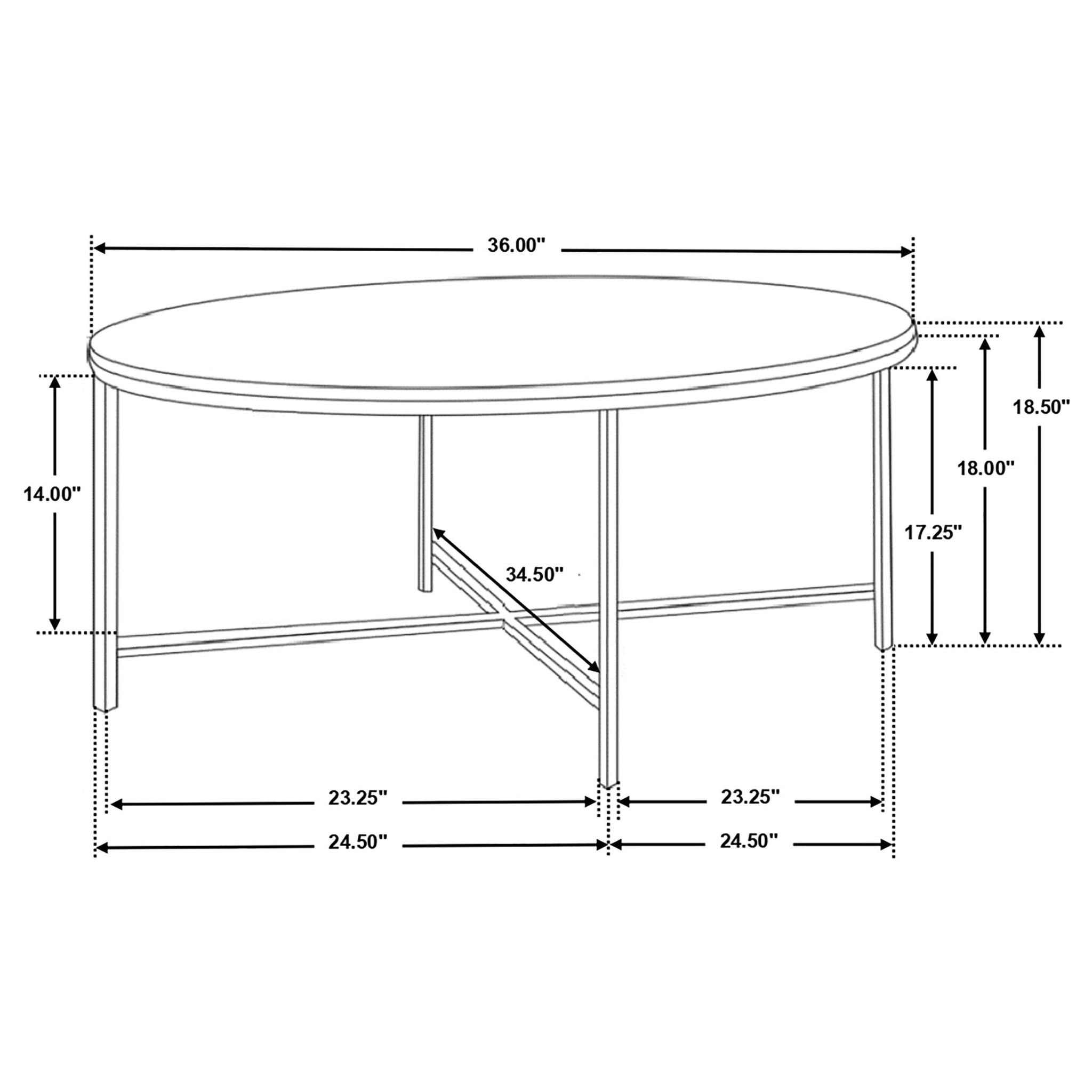 Ellison 2-piece Round Marble Coffee and End Table Set White - Atlantic Fine Furniture Melbourne FL
