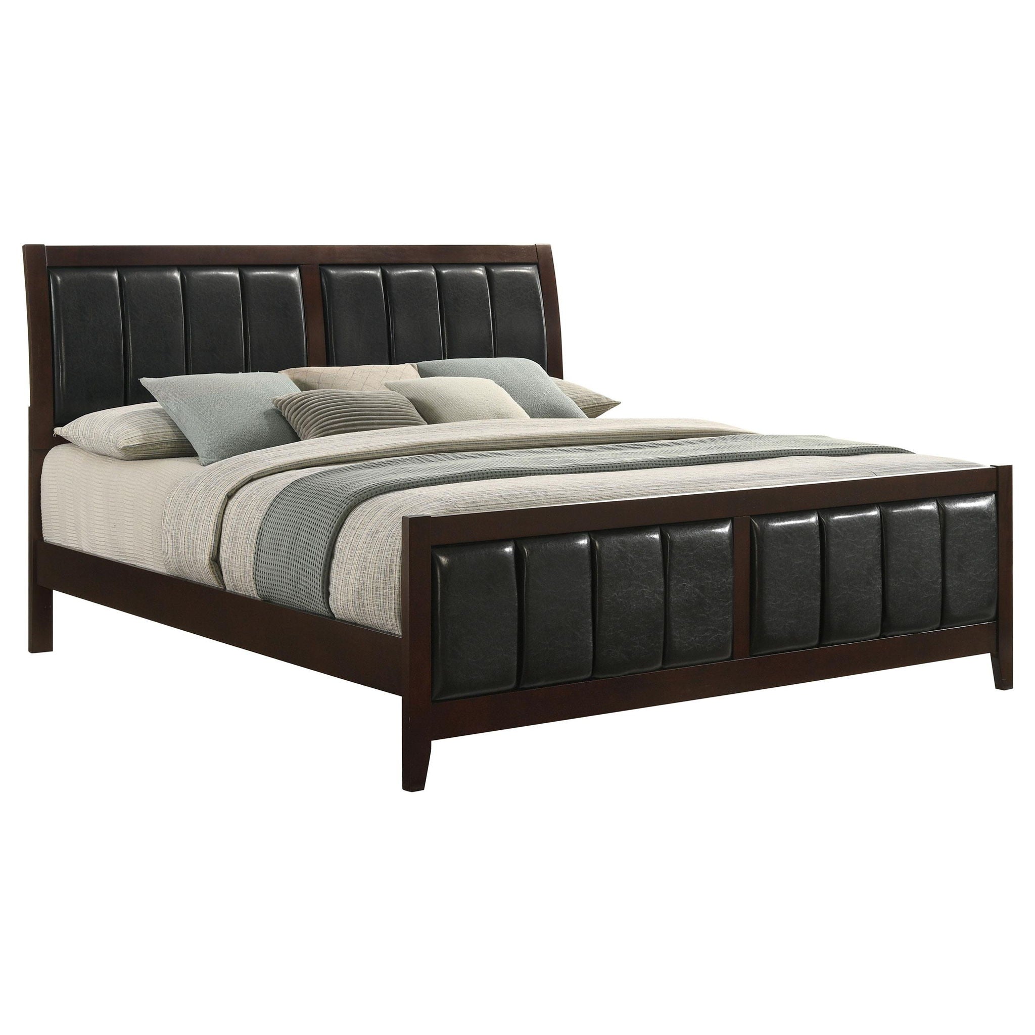 Carlton Wood Eastern King Panel Bed Cappuccino