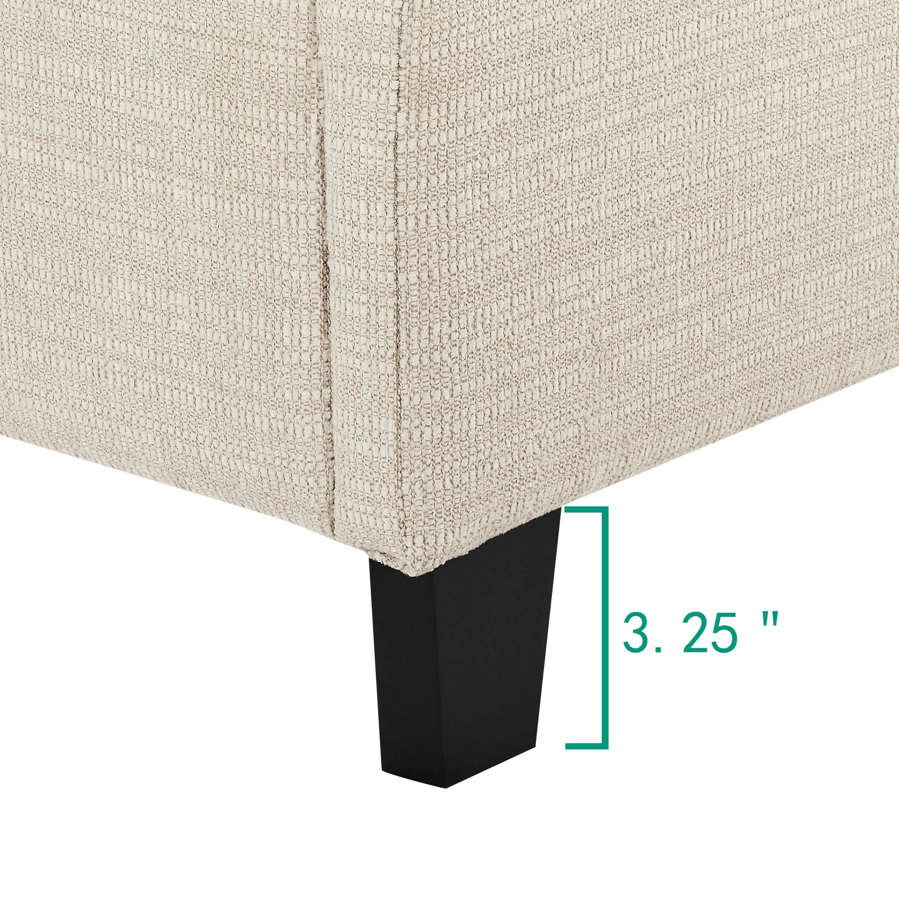 Bridgevine Home Queen Size Beige Tufted Upholstered Platform Bed - Atlantic Fine Furniture Melbourne FL