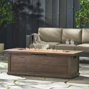 Transitional Rectangular Outdoor Propane Fire Pit With 50,000 Btu