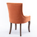 Ultra Side Dining Chair,Thickened Fabric Chairs With Neutrally Toned Solid Wood Legs, Bronze Nail Head (Set of 2)