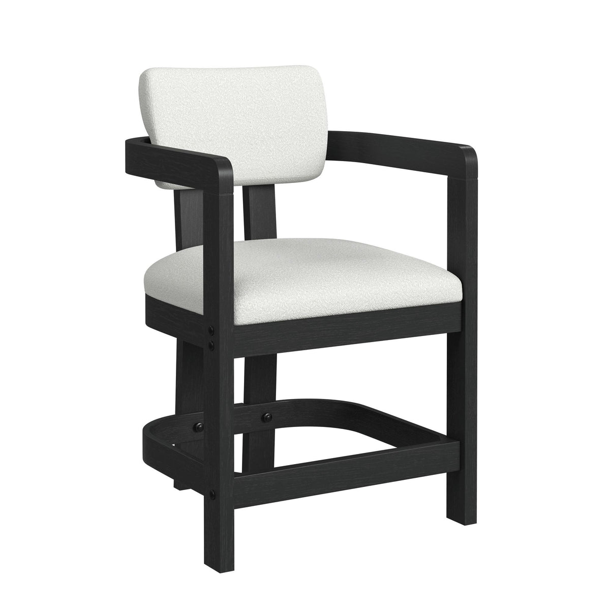 Portland Arm Counter Stool (Set of 2) in Black / White by Elements International, view 8