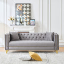 Deep Seat Sofa With Button Nailhead, Square Arm Couches