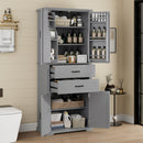 Elegant Multi Functional Storage Cabinet With Slide Rail Drawers, Adjustable Shelves