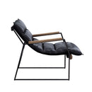Luberzo - Accent Chair - Distress Espresso Top Grain Leather & Matt Iron Finish - Atlantic Fine Furniture Inc