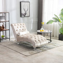 Velvet Chaise Lounge Indoor, Button Tufted Upholstered Chaise Lounge Chair With Pillow