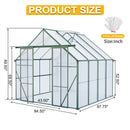 Double Door Polycarbonate Greenhouse Raised Base And Anchor Aluminum Heavy Duty Walk In Greenhouses For Outdoor Backyard In All Season