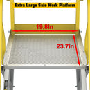 Heavy Duty Aluminum Rolling Platform Ladder With Steps, 375Lbs Capacity