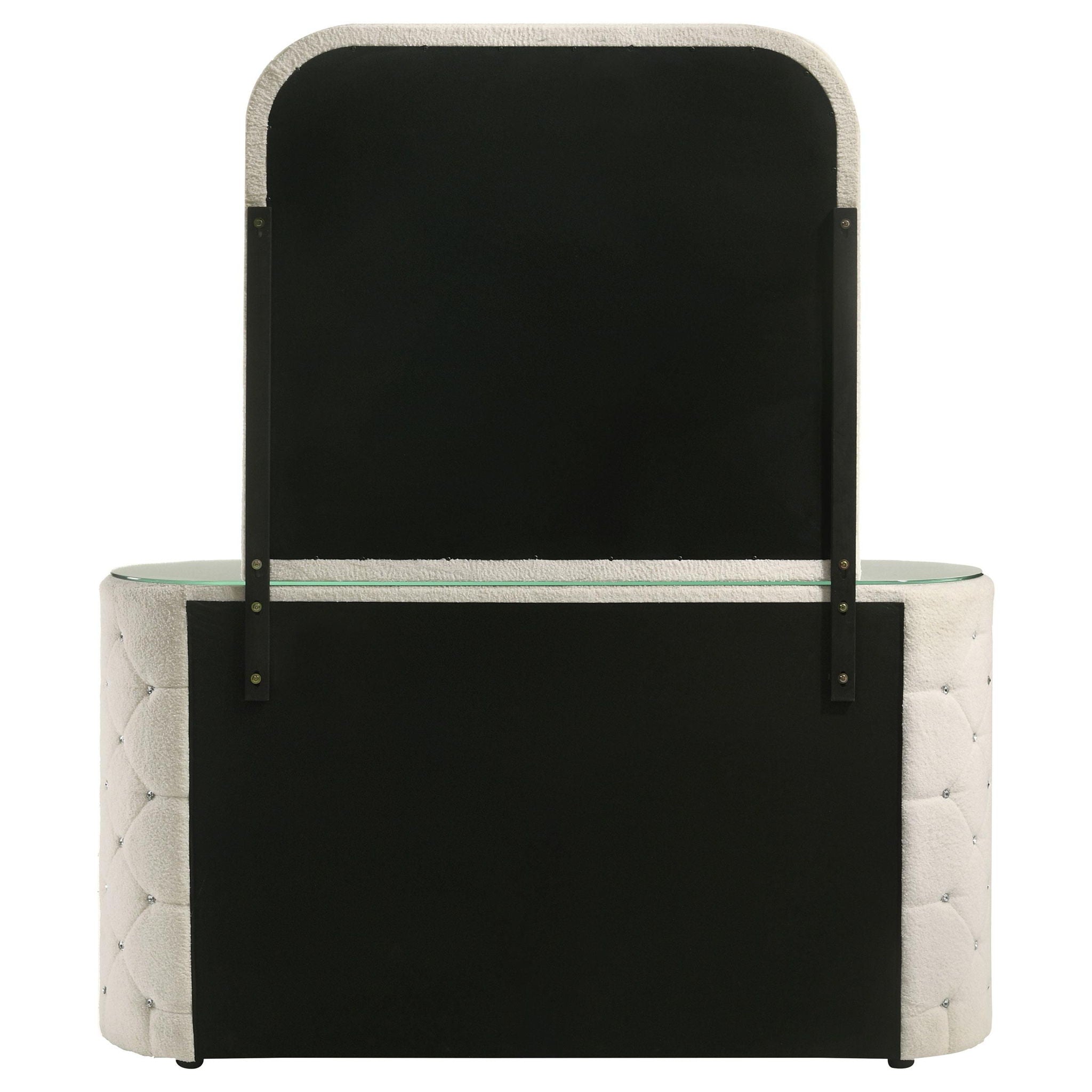 Sonya 6-drawer Upholstered Bedroom Dresser with Mirror Ivory