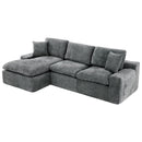 Cloud Sectional Sofa With Double Layer Cushion And Side Pockets, Free-Combined
