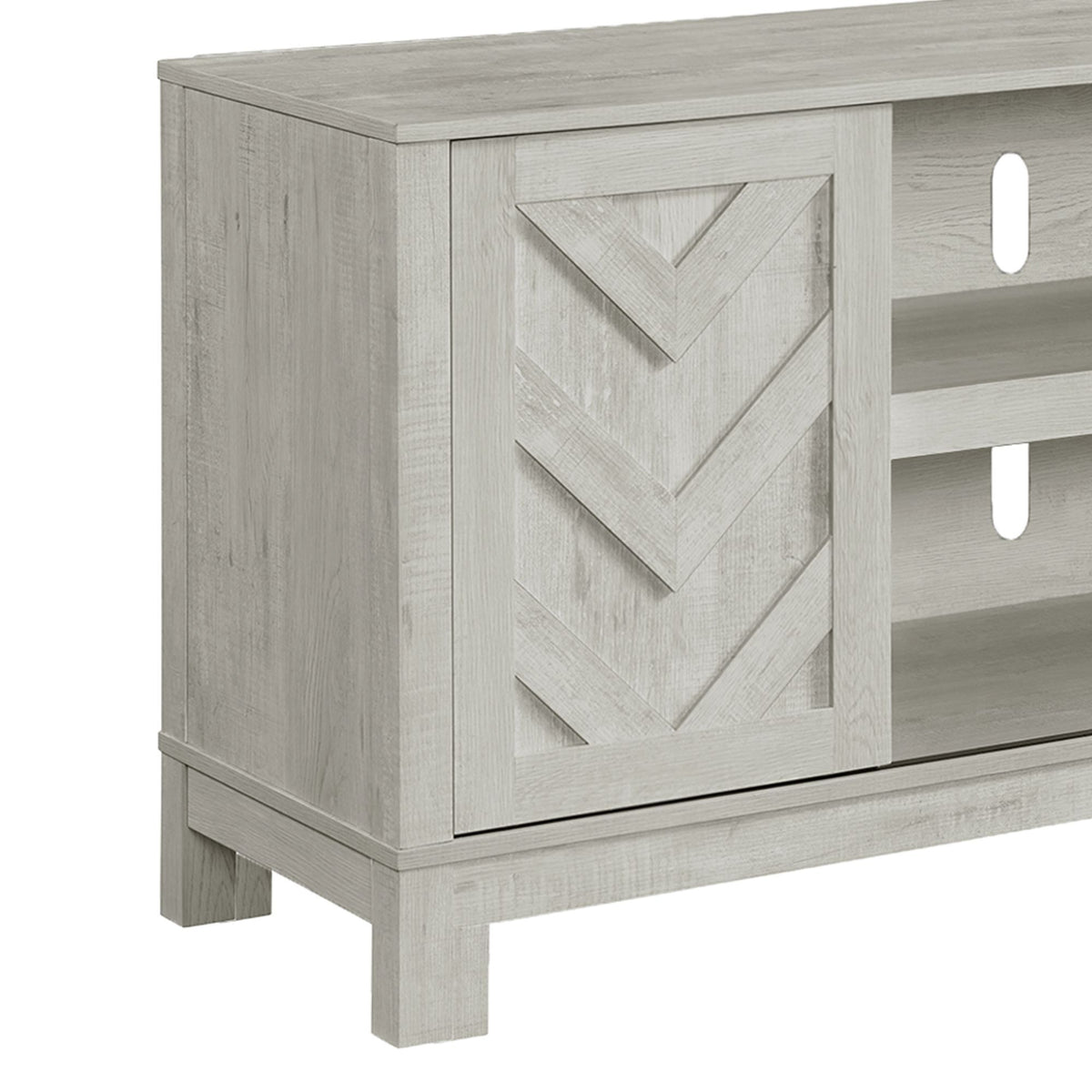 Eleanor 70" TV Stand With Sliding Door in White by Elements International, view 7
