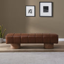 Upholstered Dining Bench For Dining Room, End Of Bed Entryway Bench Ottoman For Bedroom Living Room - Brown
