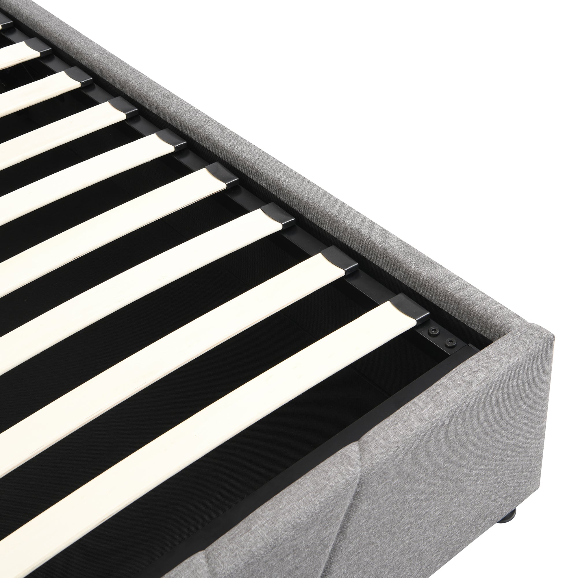 Queen size Upholstered Platform bed with a Hydraulic Storage System - Gray - Atlantic Fine Furniture Melbourne FL