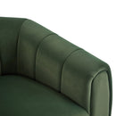 Serenizia - Upholstered Velvet Swivel Chair With Channel Tufted
